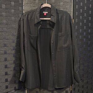 Vince Camaro Metallic pinstriped button down